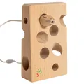 SCHMETTERLINE® Fädelspiel aus Holz – extra großes Fädelspielzeug – Montessori Motorik-Spielzeug für Kinder ab 2 Jahre – Fädel-Käse aus Natur-Buchenholz – Sicher, geprüft und schadstofffrei