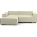 Festes Sofa Dcagnan, Großes modulares 2-Sitzer-Sofa mit linker Halbinsel, 100%  Italy, Modernes Sofa aus Stoff, Cm 240x170h70, Beige - Beige