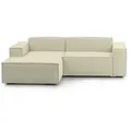 Festes Sofa Dcagnan, Großes Modulares 2-sitzer-sofa Mit Linker Halbinsel, 100% Made In Italy, Modernes Sofa Aus Stoff, Cm 240x170h70, Beige - Dmora