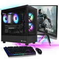 Gaming Komplett PC Set - AMD Ryzen 7 5700X - GeForce RTX 5060 - 27" Gamer TFT - Tastatur Maus - 500 SSD -  32GB Ram - Windows 11 - WiFi - RGB Tower
