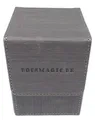 docsmagic.de Premium Magnetic Flip Box (80) Silver + Deck Divider - MTG PKM YGO - Kartenbox Silber