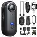 SHPTDJTIC 4K-Körperkamera, Daumengröße, tragbare Kamera mit 360° drehbarem Clip und Magnetclip, 120 Minuten für Aufnahme, Vorlesung, Reisen, Spaziergänge mit Haustieren und Outdoor-Aktivitäten (4K)
