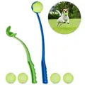 Relaxdays 4 x Ballschleuder für Hunde Blau,Gelb,Grün