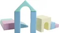 IGLU Soft Play Softbausteine Schaumstoffbausteine Riesenbausteine Bauklötze Spielbausteine mit Anti-Rutsch 10 TLG. Helles Pastell