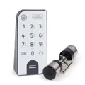 BURG-WÄCHTER Elektronisches Türschloss, Zylinder und Keypad, Öffnung mit App, Fingerprint, Pincode oder Funkschlüssel, ENTRYeasy 7602 FP, Schwarz/Edelstahl, Biometrisch