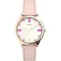 Timex Dress x BCRF Damenuhr - Roségold & Beige - Rosa/beige