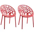 CLP Gartenstuhl Hope 151377005, Kunststoff, Niedriglehner, rot, stapelbar, 2 Stück