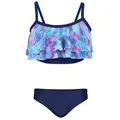 Aquarti Bustier-Bikini Aquarti Mädchen Bikini Set Bustier Bikinislip Zweiteiliger Badeanzug blau|lila 116