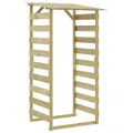 vidaXL Kiefernholz Imprägniert Pergola mit Dach Unterstand Überdachung Kaminholzregal Brennholzregal Feuerholzregal Garten 100x90x200cm