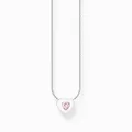 THOMAS SABO Kette mit Herz und rosa Stein 925 Silber KE2184-041-9 Länge 45 cm