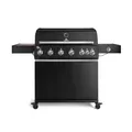 BURNHARD® Gasgrill 6-Brenner, 3,5 kW Edelstahl-Stabbrenner, Infrarot-Keramikbrenner, Heckbrenner, Seitenkochfeld, Gussrost, große Grillfläche, Piezo-Zündung – Fat FRED Deluxe