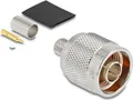 Delock N Stecker zum Crimpen LMR 300 mit passendem Schrumpfschlauch