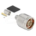 Delock N Stecker zum Crimpen LMR 300mit passendem Schrumpfschlauch (Antennenkabel) (91767)