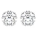 LÖB Damen Ohrstecker 925 Silber mit einem Zirkonia Strass Glitzer Stein Stecker Ohrringe Diamant Form Rund Klein Weiß 6mm | Geschenke für Frauen Sie Ehefrau Beste Freundin Mama Mutter