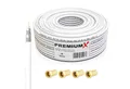 PremiumX 10m BASIC Koaxialkabel 135dB 4-fach SAT Koax Kabel 4x F-Stecker SAT-Kabel