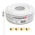PremiumX 10m Koaxialkabel 135dB 4-fach SAT TV Koax Kabel Antennenkabel F-Stecker