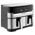 Tefal Jamie Oliver EY90JDE1, Heißluftfritteuse, 8,3 l, 2,2 kg, Doppel, Edelstahl, Berührung - Silber