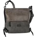 Umhängetasche TOM TAILOR "ELIN", Damen, Gr. B/H/T: 28,5cm x 26cm x 9cm, grau, Lederimitat, Taschen, mit seitlichen Zierbändern
