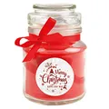 HS Candle Duftkerze 'Weihnachten' im Bonbonglas (mit Deckel), Rose, Ideal zur Adventszeit/Weihnachtszeit