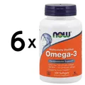 6 x NOW Foods Omega-3 Molecularly Distilled Fish Oil - 100 (116,58 EUR/kg)