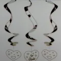 Hochzeit Silberhochzeit  Hängedekoration Spiralen silber mit Herzen  Neu