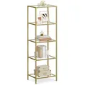 VASAGLE Bücherregal, 1-tlg., Standregal, Küchenregal, stabil, H:90 - 177.3 goldfarben 124.5 cm