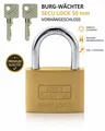 BURG-WÄCHTER Secu Lock 50mm Vorhängeschloss Messing 2 Schlüssel Sicher Stabil