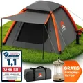 ELONEO aufblasbares Zelt für 1-3 Personen mit Vordach & Luftpumpe, Camping Zelt wasserdicht, Luftzelt ultraleicht, Inflatable Tent, Glamping Zelt ... - Grau