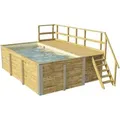 Weka Massivholzpool 595 Gr.1 Technikraum/Sonnendeck 490x309x203 cm SandMix
