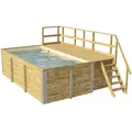 Weka Massivholzpool 595 Gr.1 Technikraum/Sonnendeck 490x309x203 cm SandMix