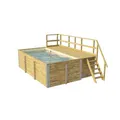 weka Massivholzpool 595 Gr. 1, Folie Sand/Mosaic, Technikraum & Sandfilteranlage