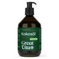 GreatVita Kokosöl fraktioniert 500 ml - in Glasflasche inkl. Pumper