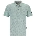 Hajo Herren Poloshirt Stay Fresh Thymian Blätterdruck XXL/56 - Größe:XXL/56