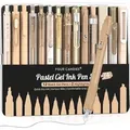 Gel-Tintenstift-Set 14-teilig mit Etui, feine Spitze, einziehbar, 12