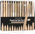 Gel-Tintenstift-Set 14-tlg. Etui 0,5mm Spitze 12 schwarze Stifte 2 Marker