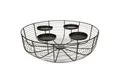 Macosa Home Adventskranz Adventsdeko Adventsgesteck Korb Weihnachtsdeko Tischdeko modern, schwarz 4 Kerzenhalter Tisch-Dekoration Advent Metallkranz