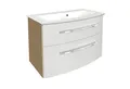 FACKELMANN Waschbeckenunterschrank B.Style Waschtischset 83 cm Korpusfarbe: Sandeiche Frontfarbe: Weiß