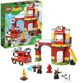 LEGO 10903 DUPLO Feuerwehrwache mit Feuerwehrauto und Feuerwehrmann-Figuren, Motorikspielzeug, Feuerwehr Spielzeug für Kleinkinder, Licht & Geräu...