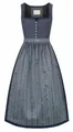 Nübler Dirndl lang Damen - 2 teilig inkl. Kleid und Dirndl Schürze im Landhausstil, Rocklänge 80cm - Moderne bayrische Tracht, Soey Marine, Größe:42