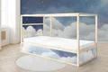 UNIK Nordic Aufkleber für IKEA KURA Hochbett, Wolkenhimmel 2-Sticker-Set Unten, Bettaufkleber, Sticker für Kinderbett, Möbelfolie fürs Kinderzimmer, Bettfolie für Kinder, Set 2 Teilig