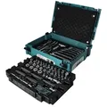 Makita Werkzeug Set 120 tlg. ( E-08713 ) 1/4" / 3/8" / Ratsche / Steckschlüssel / Bits / Kombischlüssel  aus CV Stahl + Makpac