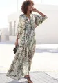 Maxikleid, mit Schlangenmuster und V-Ausschnitt, Sommerkleid, causal-chic, Gr. 38 - N-Gr, bedruckt N-Gr