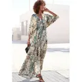 Buffalo Maxikleid mit Schlangenmuster und V-Ausschnitt, Sommerkleid, causal-chic bunt 38