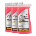 3 (3x1) Liter MANNOL Antifreeze AF12+ Frostschutz Fertiggemisch rot (-40°C)