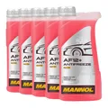 5 (5x1) Liter MANNOL Antifreeze AF12+ Frostschutz Fertiggemisch rot (-40°C)