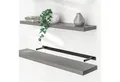 Casaria Wandboard, Grau Hängeregal mit Halterung 15kg Tragkraft Küche Matt 110cm