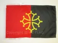FLAGGE OKZITANIEN TOLOSA 45x30cm mit kordel - OCCITANIE FAHNE  30 x 45 cm - flag