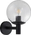 Lindby Außenwandleuchte Dangan, schwarz/klar, Glas, Ø 20 cm