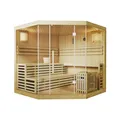 Artsauna Saunakabine Espoo200 Premium mit Harvia Ofen - 5 Personen - Hemlock Holz & Glasfront