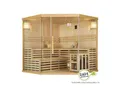 Artsauna Saunakabine Espoo200 Premium mit Harvia Ofen – 5 Personen – Hemlock Holz & Glasfront